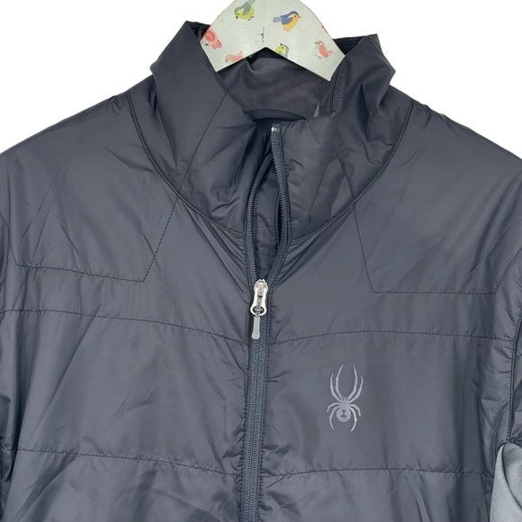 Spyder Men’s Size Large Peak Insulator puffer black jacket coat lightweight New - Picture 9 of 14